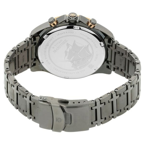 Titan Maritime Anthracite Chronograph Stainless Steel Strap watch for Men