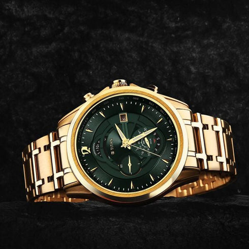 Titan Regalia Premium Green Chrono Stainless Steel Strap watch for Men