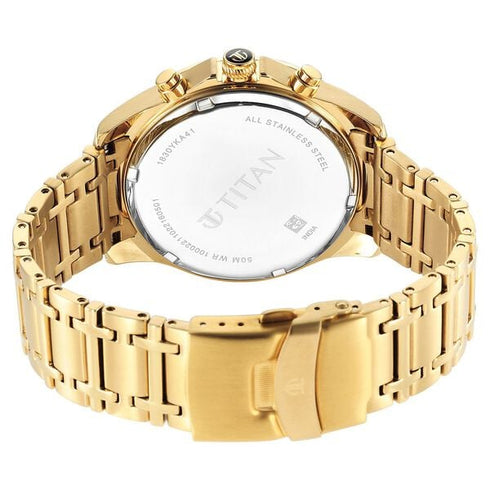 Titan Regalia Premium Green Chrono Stainless Steel Strap watch for Men