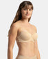 Jockey Under-Wired Padded Soft Touch Microfiber Stretch Full Coverage Strapless Bra with Ultra-Grip Support Band - Light Skin