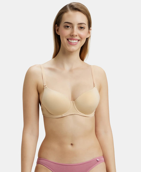 Jockey Wired Padded Soft Touch Microfiber Stretch Medium Coverage Multiway Backless Bra - Light Skin