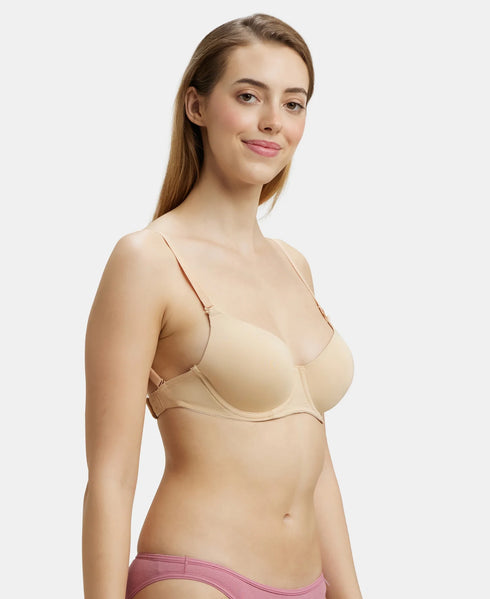 Jockey Wired Padded Soft Touch Microfiber Stretch Medium Coverage Multiway Backless Bra - Light Skin