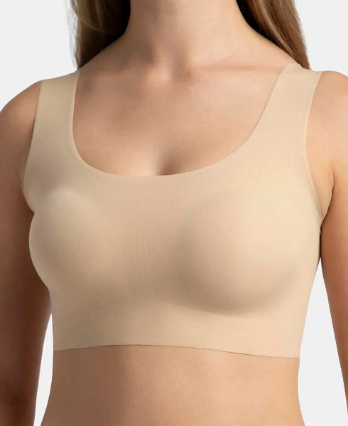 Jockey Wirefree Padded Soft touch Microfiber Bonded Tech Full Coverage Lounge Bra with 360 Degree Stretch - Skin