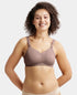 Jockey Wirefree Non Padded Soft Touch Microfiber Stretch Full Coverage Minimizer Bra with Broad Cushioned Fabric Strap - Deep Taupe