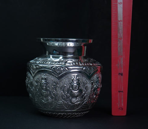 Pure Silver Ashta Laxmi Lota 185.89g By Mahita Collections
