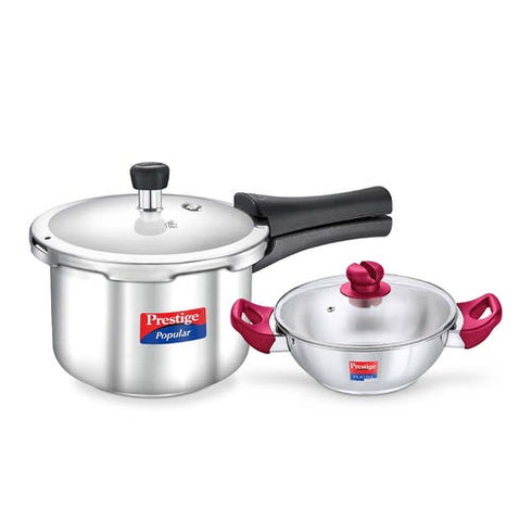 Prestige Popular Gas And Induction Compatible Pressure Cooker 3 L Platina