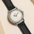 Titan Analog Silver Dial Quartz Stainless Steel Black Leather Strap Watch