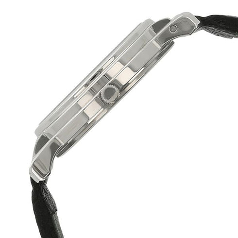 Titan Analog Silver Dial Quartz Stainless Steel Black Leather Strap Watch