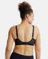 Jockey Under-Wired Non-Padded Soft Touch Microfiber Stretch Full Coverage Minimizer Bra with Broad Wings - Black