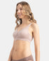Jockey Wirefree Padded Soft Touch Microfiber Stretch Full Coverage T-Shirt Bra with Longline Styling - Mocha