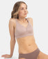 Jockey Wirefree Padded Soft Touch Microfiber Stretch Full Coverage T-Shirt Bra with Longline Styling - Mocha