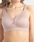 Jockey Wirefree Padded Soft Touch Microfiber Stretch Full Coverage T-Shirt Bra with Longline Styling - Mocha