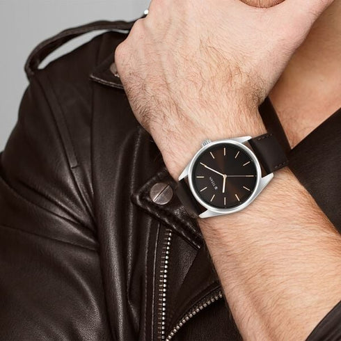 Titan Workwear Brown Dial Analog Leather Strap Watch Men