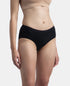 Jockey Pack of 2 Tactel Microfiber Period Panty with Leak Proof Inner Absorbent Layer | Black & Navy