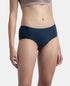 Jockey Pack of 2 Tactel Microfiber Period Panty with Leak Proof Inner Absorbent Layer | Black & Navy