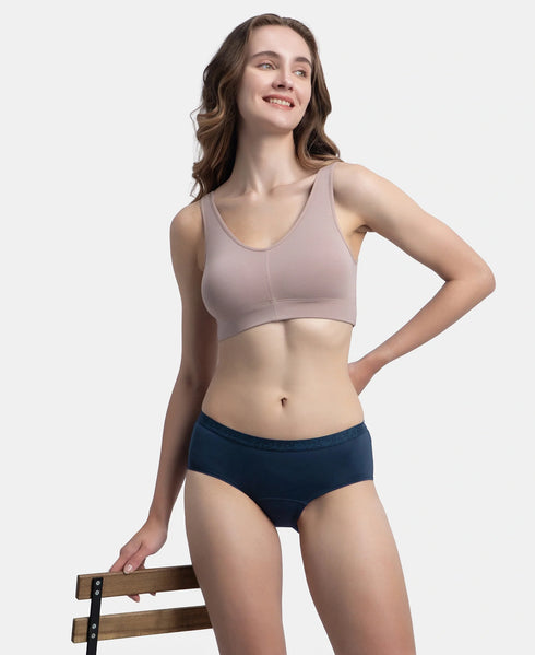 Jockey Tactel Microfiber Period Panty with Leak Proof Inner Absorbent Layer | Navy