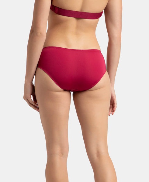 Jockey Full Coverage Soft Touch Microfiber Hipster with Lace Styling | Anemone