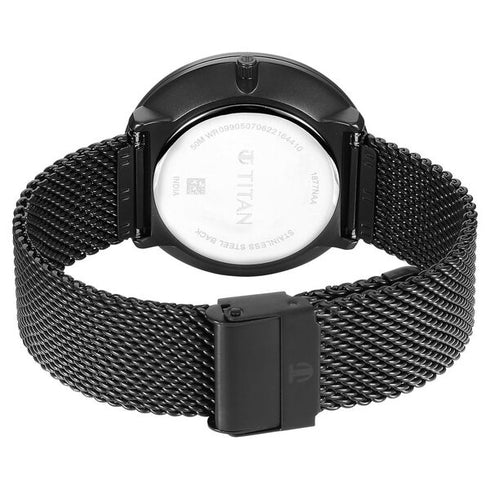 Titan Men's Slimline Multifunction Watch with Elegant Weave Strap