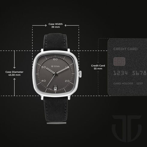 Titan Neo Curve Quartz Analog with Date Anthracite Dial Strap Watch for Men