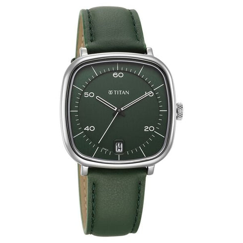 Titan Neo Curve Quartz Analog with Date Green Dial Stainless Steel Strap Watch For Men