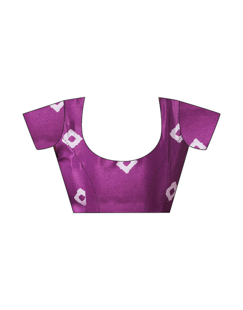 Sudathi Ready To Wear Dark Purple Printed Silk Saree