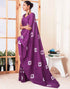 Sudathi Ready To Wear Dark Purple Printed Silk Saree