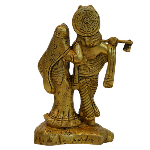 Brass Radha Krishna Divine Couple Statue 1100g