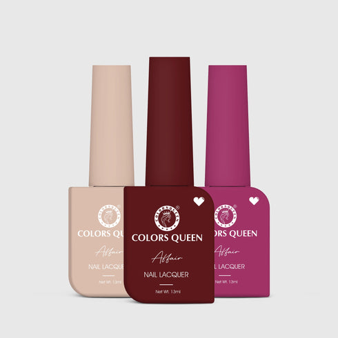 Colors Queen Affair Matte Nail Paint Set of 3 – Highly Pigmented Enamel