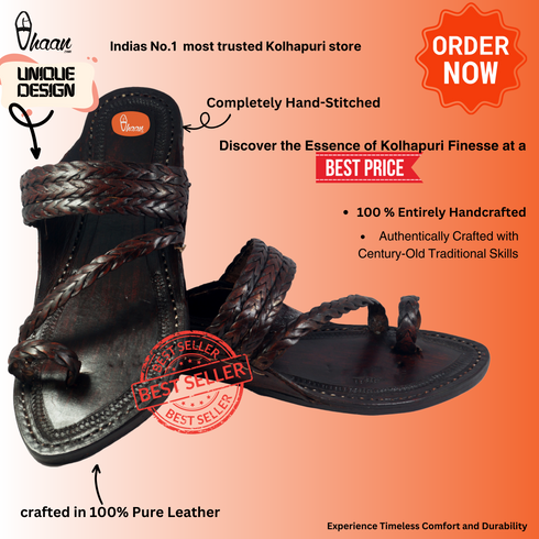 Vhaanfootwear Burge Dark Brown Kolhapuri Chappal For Men