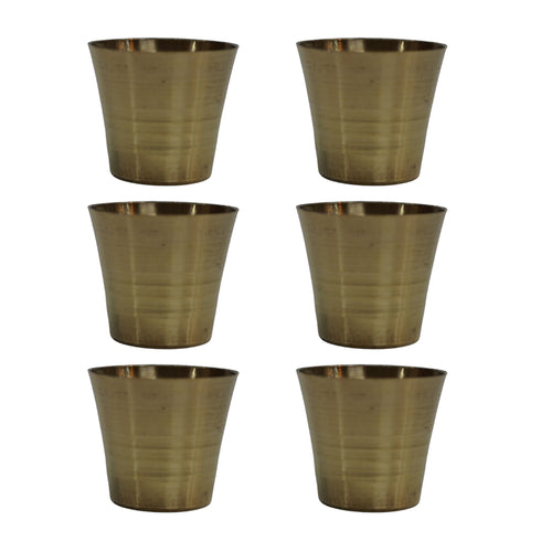 Brass Small glass for puja 11g Pack of 6