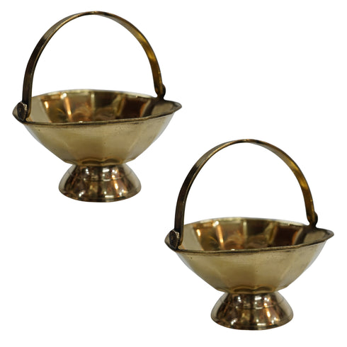 Brass Flower Basket for Pooja 182g Pack of 2
