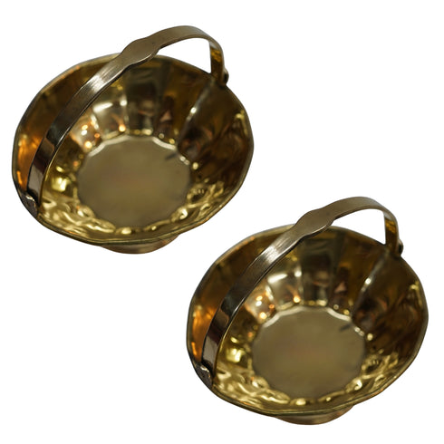 Brass Flower Basket for Pooja 182g Pack of 2