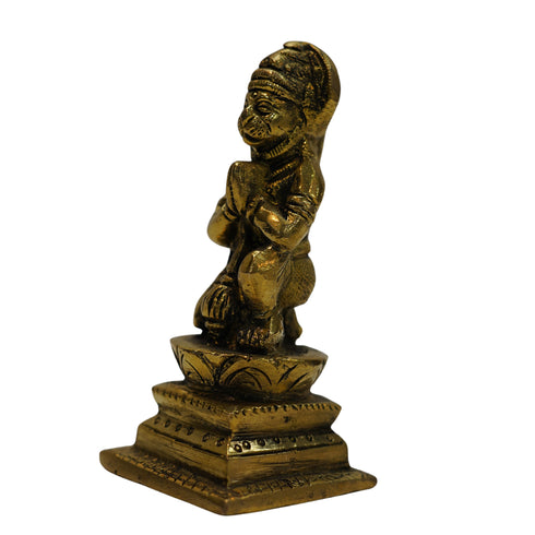 Brass Hanuman Ji Idol in Sitting Posture 272g