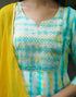 Sudathi Sky Blue Muslin Printed Straight Kurta Set With Dupatta