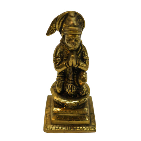 Brass Hanuman Ji Idol in Sitting Posture 272g