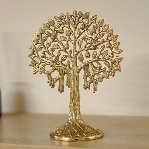 Pure Brass Kalpvriksh Tree with Birds (7 inch)