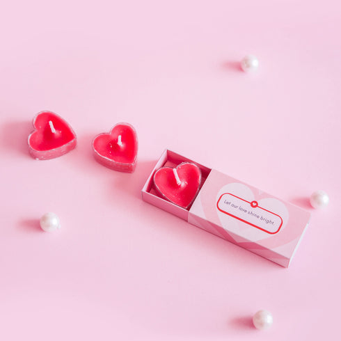 Omay Foods Heart -shaped Rose Candles (SET OF 2)