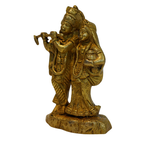 Brass Radha Krishna Divine Couple Statue 1100g