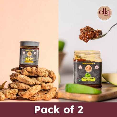 Ella Foods Ginger & Mango Pickle - (250g Each)