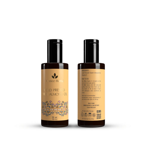 Avimee Herbal Cold Pressed Sweet Almond Oil, Fight Split Ends With Vitamin E