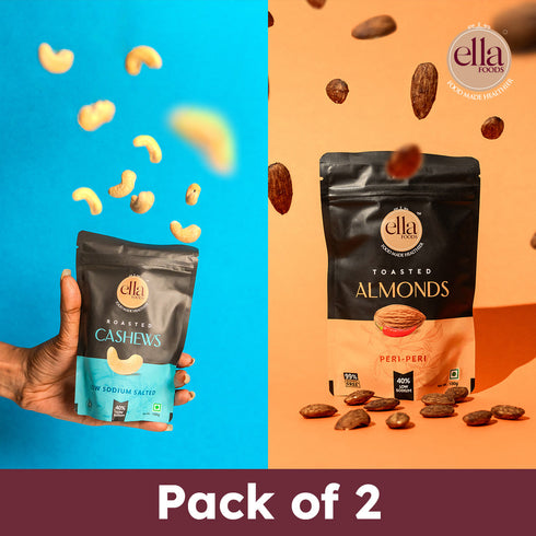 Ella Foods Salted Cashews & Peri Peri Almonds