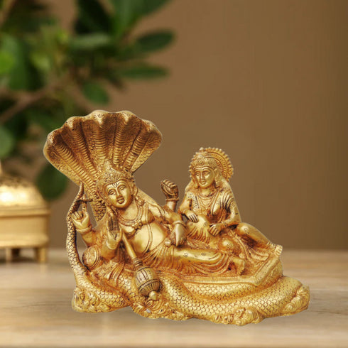 Brass Vishnu & Laxmi Ji With Shesnag Statue 7.22Kg