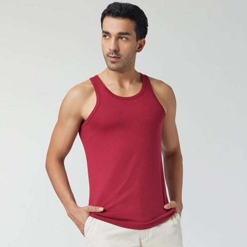 XYXX Ace Modal-Cotton Vest Bold Burgundy