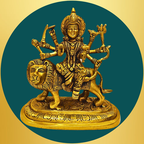 Tamas Brass Ashtabhuja-Dhari Devi Durga Statue/Idol