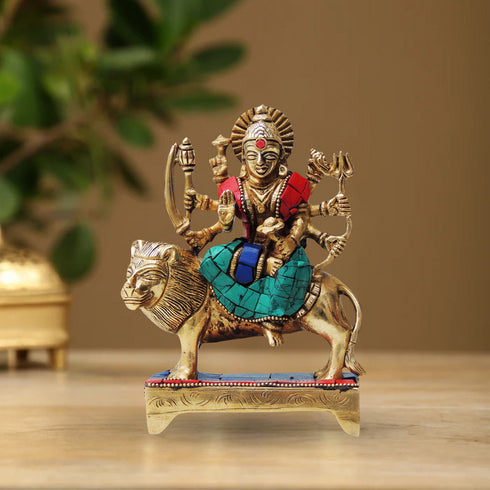 Brass Goddess Durga Superfine Idol 1.172Kg