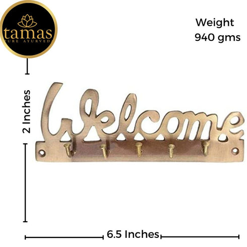 Tamas Brass Welcome Key Holder (Brown)