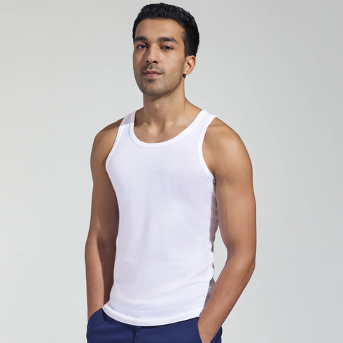 XYXX Aero Super-Soft Combed Cotton Vest Polar White