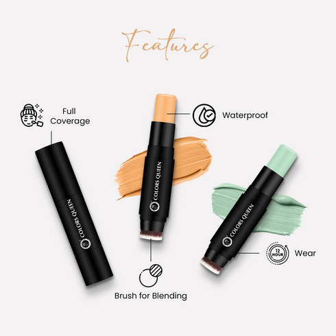 Colors Queen Fix And Blend Foundation And Concealer Stick | 12 Gram
