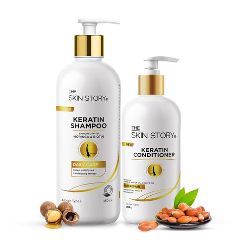 The Skin Story Keratin Hair Care Duo for Frizzy Hair & Oily Scalp