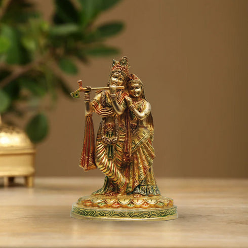 Brass Radha Krishna God Idol Statue 2.52Kg
